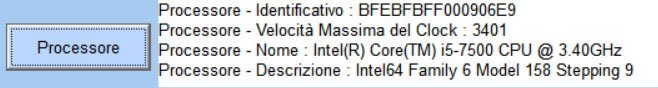 informazioni processore